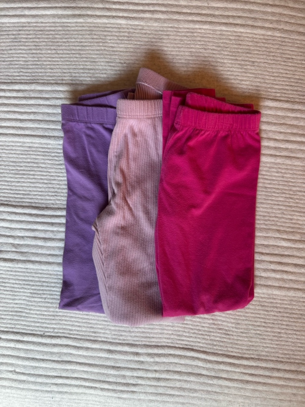 Girls 3-Pack Leggings in Purple, Lavender, and Fuchsia